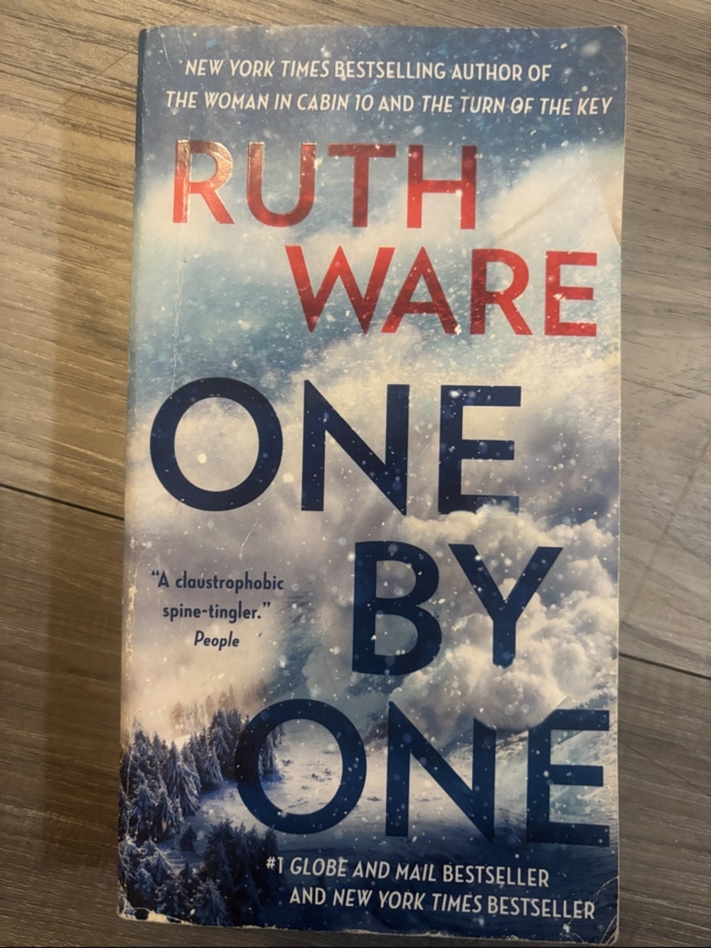 Ruth Ware "One By One" Paperback Thriller - Blue & Red Cover